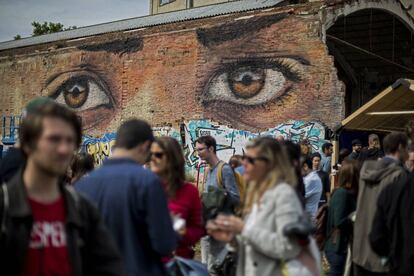 Un dels grafitis pintats en una nau durant l'Open Day del Poblenou.