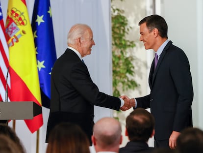 Joe Biden y Pedro Sánchez, el 28 de junio en La Moncloa.