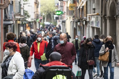 El centre d'Olot aquest divendres.