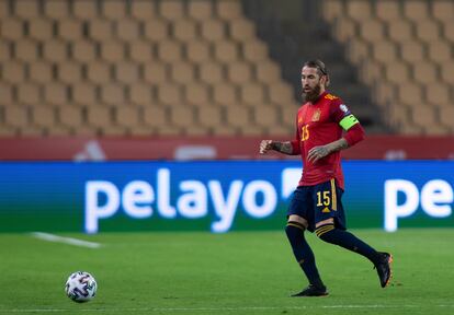 Sergio Ramos, en el partido contra Kosovo este miércoles en Sevilla.