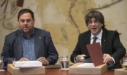 Carles Puigdemont i Oriol Junqueras.