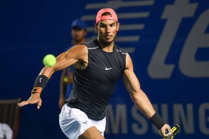 Nadal, durante un entrenamiento en Acapulco.