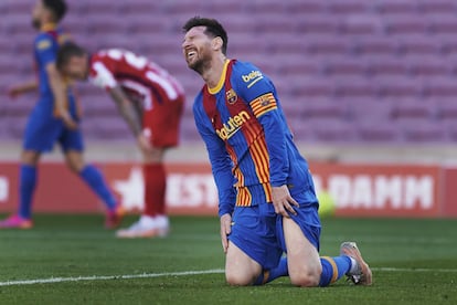 Lionel Messi, tras una jugada fallida.