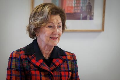 La reina Sonia de Noruega en una visita al Gatehospitalet de Oslo, el 20 de diciembre de 2024.