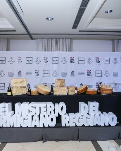 Todos los quesos degustados en la cata de Parmigiano Reggiani.