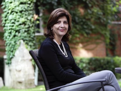 María Ángela Holguin, canciller de Colombia, en la Embajada en Madrid.