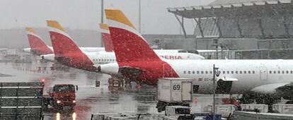 Aviones Iberia en el aeropuerto de Barajas