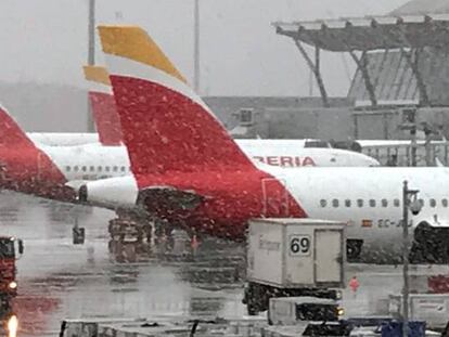 Aviones Iberia en el aeropuerto de Barajas