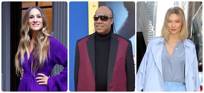 La actriz Sarah Jessica Parker, el músico Stevie Wonder y la modelo Karlie Kloss.