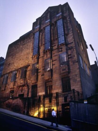 Fachada del edificio histórico de la Glasgow School of Art, proyectado por Rennie Mackintosh.