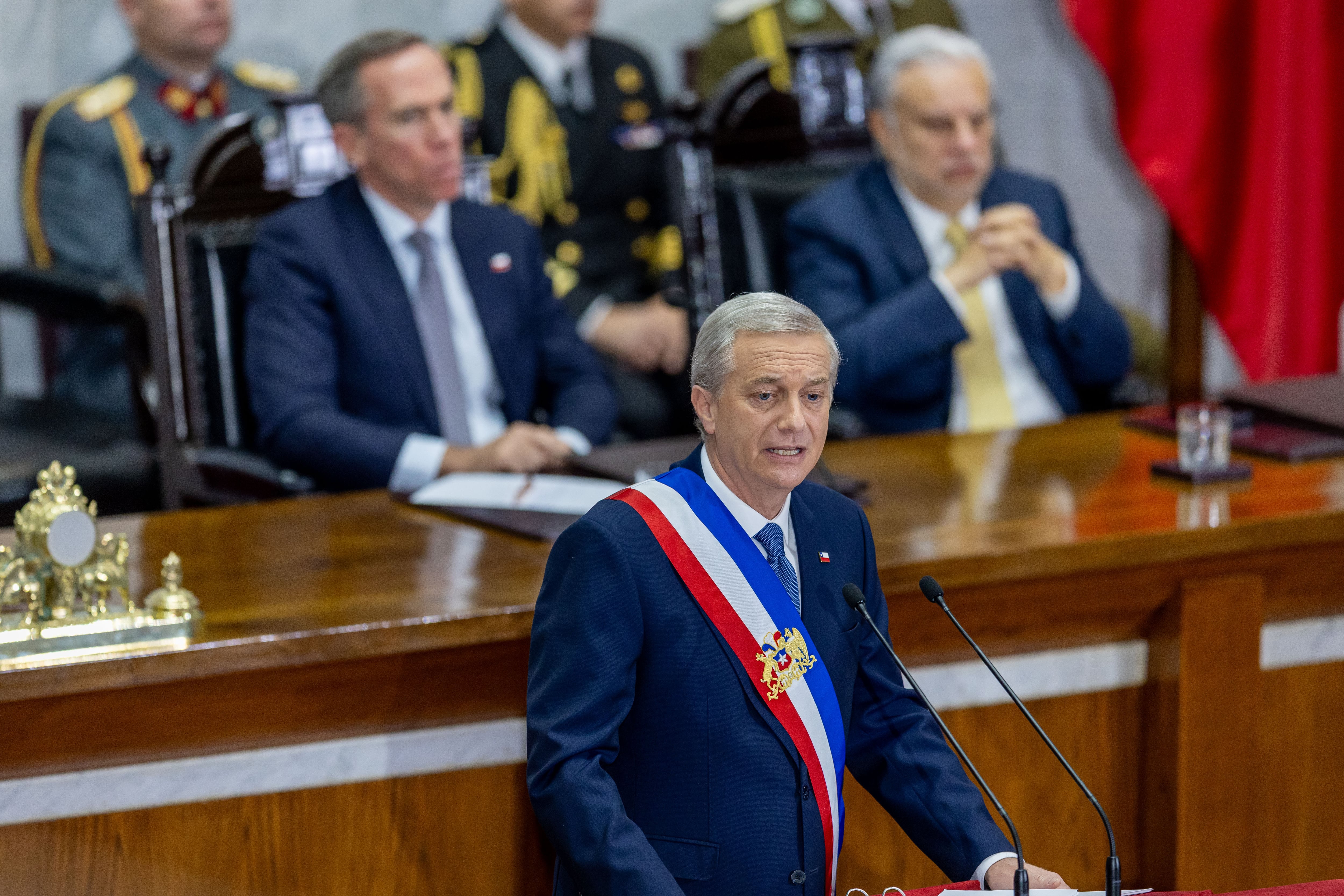 Discurso de José Antonio Kast, este lunes.