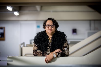 Marcia Bonifacio en la secretaría municipal de Educación de São Paulo, Brasil