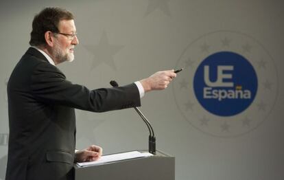 Mariano Rajoy, este viernes en Bruselas.