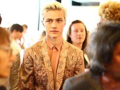 El modelo Lucky Blue el pasado 21 de junio de 2015 en Milán.