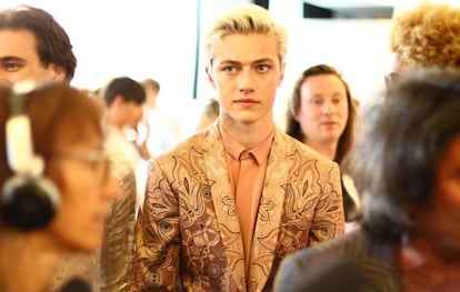 El modelo Lucky Blue el pasado 21 de junio de 2015 en Milán.