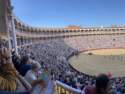 La plaza de Las Ventas, en tarde de toros durante la pasada Feria de San Isidro.