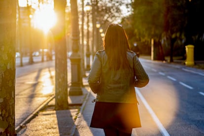 Nuria, en la avenida Diagonal de Barcelona el día 1.