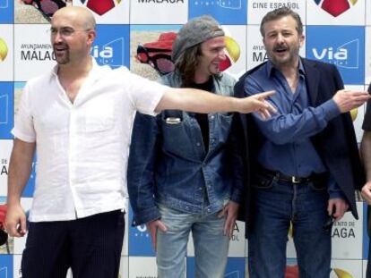 El director Pablo Berger, flanqueado por los actores Javier C&aacute;mara, Fernando Tejero y Juan Diego, y por la actriz Candela Pe&ntilde;a. 
