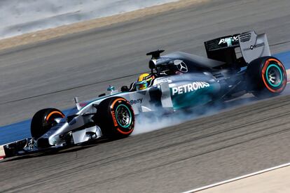 El británico Lewis Hamilton, de Mercedes, durante la sesión de entrenamiento. 