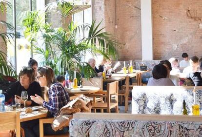Comedor del Flax & Kale, en Barcelona.