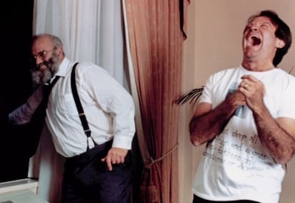 Oliver Sacks y Robin Williams en el set de 'Despertares' (1990), de Penny Marshall.