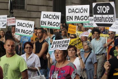 Manifestación en Madrid el pasado 25 de septiembre para reclamar la dación en pago retroactiva.