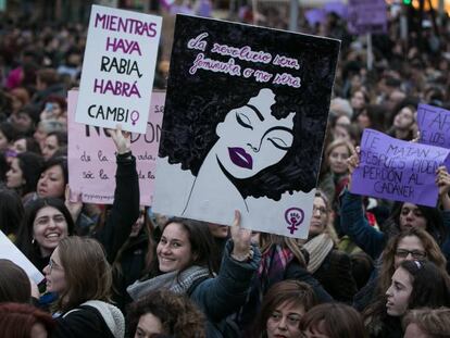Manifestación del 8 de marzo, el día de la huelga feminista.