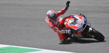 Dovizioso, al finalizar los libres del viernes.