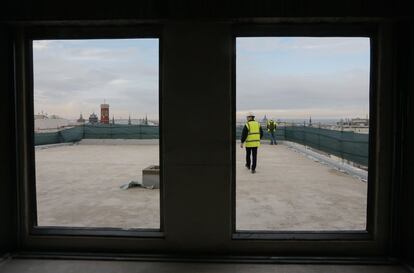 Estado de las obras del Centro Canalejas, en Madrid.