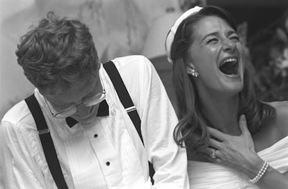 Melinda Gates y Bill Gates el día de su boda, en 1994.