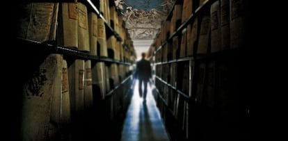Vista de los Archivos Secretos del Vaticano, que cuentan con 85 kilómetros de estanterías.