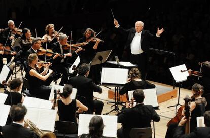 El director de orquesta Bernard Haitink , en el festival de Lucerna de 2014.