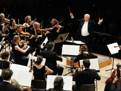 El director de orquesta Bernard Haitink , en el festival de Lucerna de 2014.