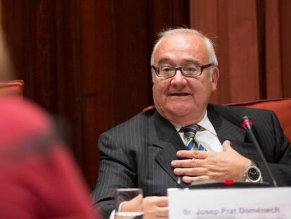 Josep Prat, en la comissió del Parlament sobre irregularitats en la sanitat.