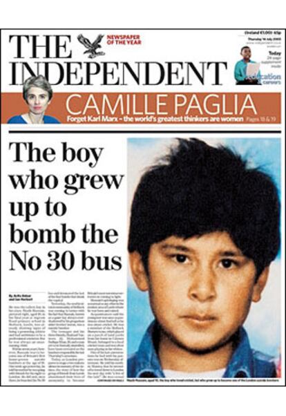 Hasib Hussain, en la primera de <i>The Independent.</i>