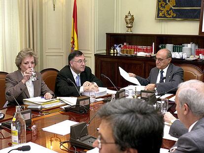 Una reunión del pleno del Consejo General del Poder Judicial, presidida por Francisco José Hernando.