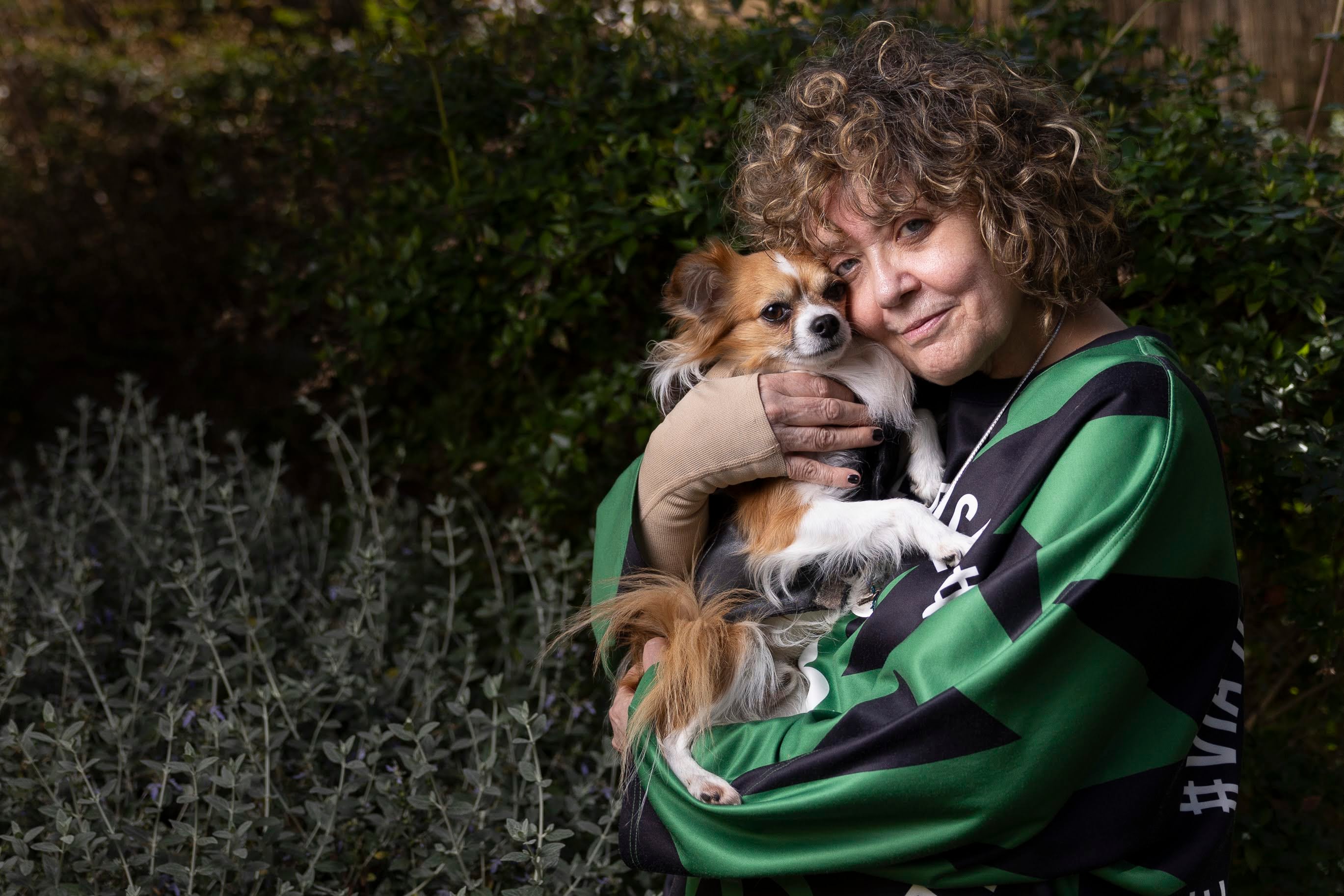 Dolors Miquel amb el seu gos Duc