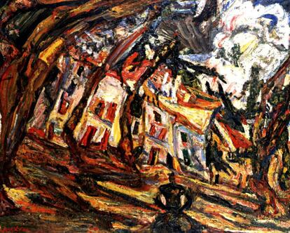 Es pot passejar per paisatges com el de 'Les platanes à Céret, Place de la liberté', pintat el 1920, per Chaïm Soutine.