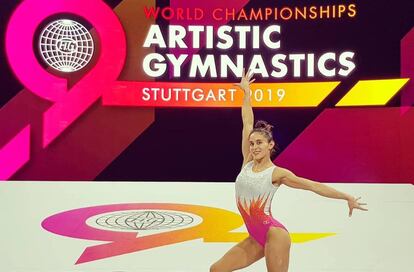 La gimnasta mexicana Elsa García, en Stuttgart.