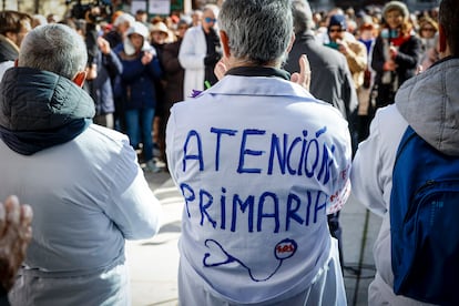 Concentración en Madrid en defensa de la sanidad pública.