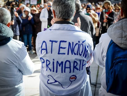 Concentración en Madrid en defensa de la sanidad pública.