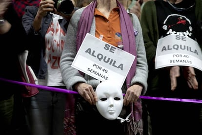 Manifestación contra los vientres de alquiler en en Madrid, en 2017.