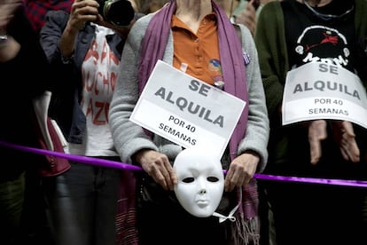 Manifestación contra los vientres de alquiler en en Madrid, en 2017. 