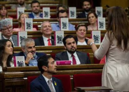Diputats de Ciutadans esgrimeixen el 'Quixot'.