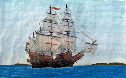 Recreación de un galeón español del siglo XVI, similar al galeón de Manila que durante siglos hizo la ruta Acapulco-Manila-Acapulco.