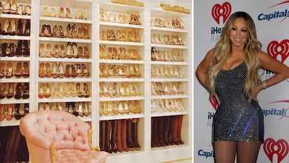 La diva estadounidense Mariah Carey también tiene una cierta debilidad por el calzado y por eso este vestidor es su "habitación favorita de la casa".