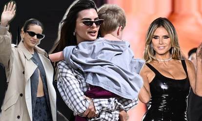 Rosalía, Emily Ratajkowski con su hijo en brazos y Heidi Klum en distintos momentos de la semana de la moda de París.