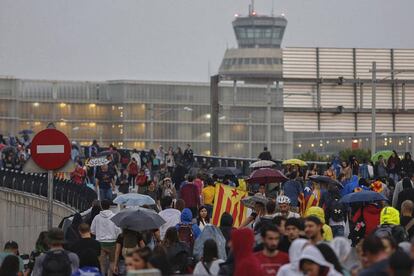 El Tsunami Democràtic va col·lapsar l'aeroport dilluns passat.