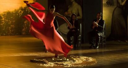 Sara Baras durante el rodaje de 'Flameco, flamenco'.