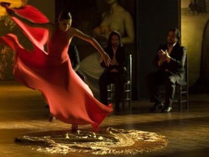 Sara Baras durante el rodaje de &#039;Flameco, flamenco&#039;.